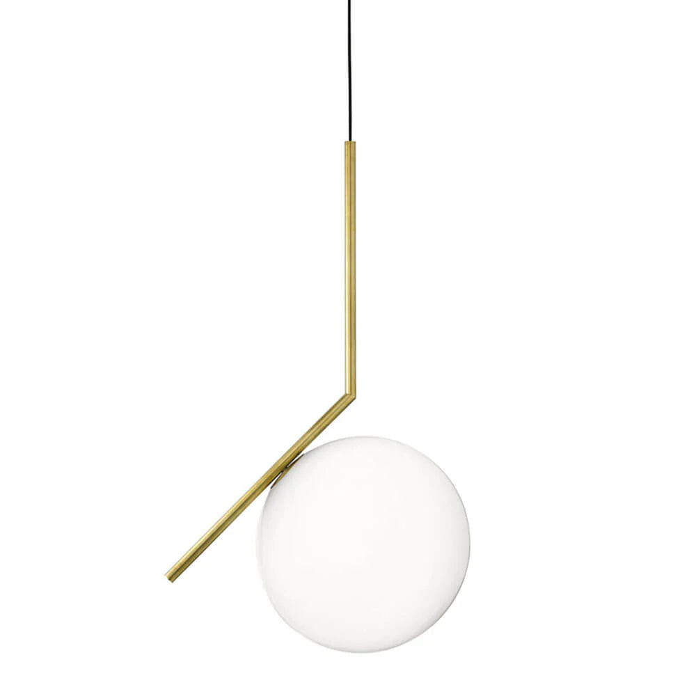 FLOS IC Lights S2 F3176059 Suspension lamp, D300 x 702h mm, Frame Brushed Brass, without light bulb